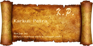 Karkus Petra névjegykártya